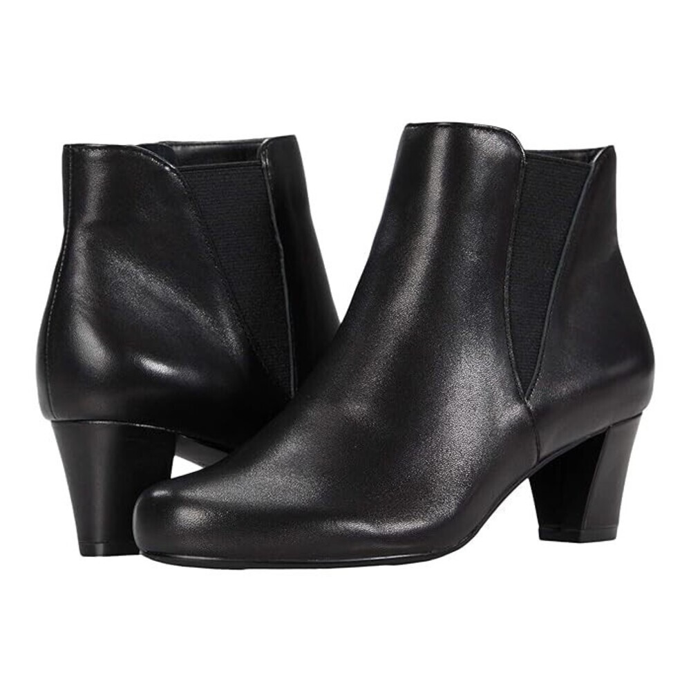 David Tate Marconi Boots Women's 11 Black Leather Side Zip Ankle Bootie JOBB1787
